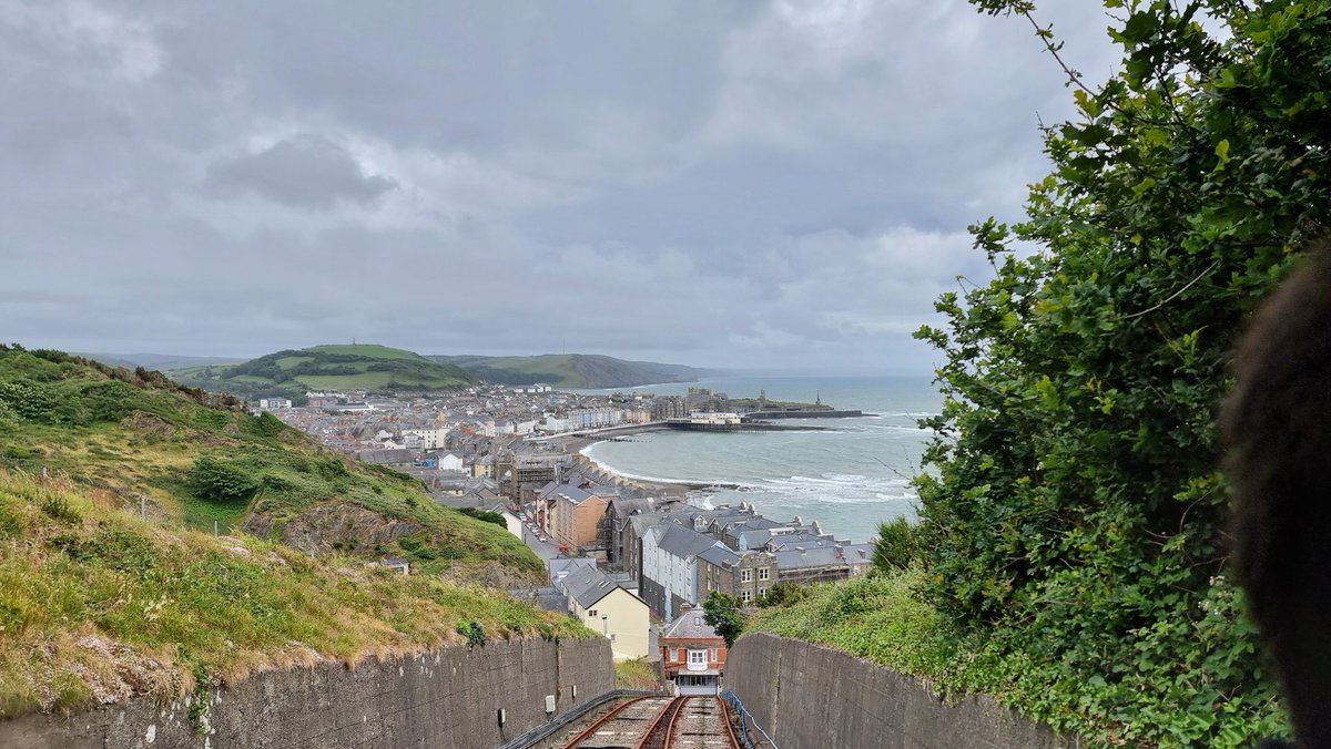 welshcrucible's tweet image. Up the hill on the second longest electric funicular railway in the UK (apparently) for dinner with a view over the beautiful #aberystwyth #crucible25 #crwsiblcymru