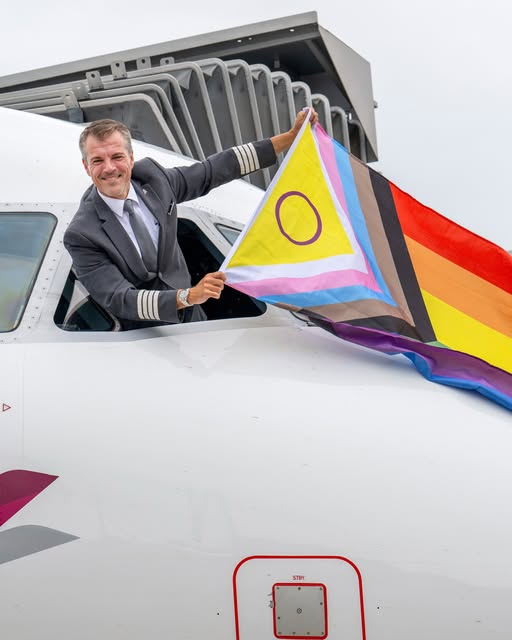 I refuse to fly any airline that doesn't have a handsome pilot holding a flag out the cockpit window.