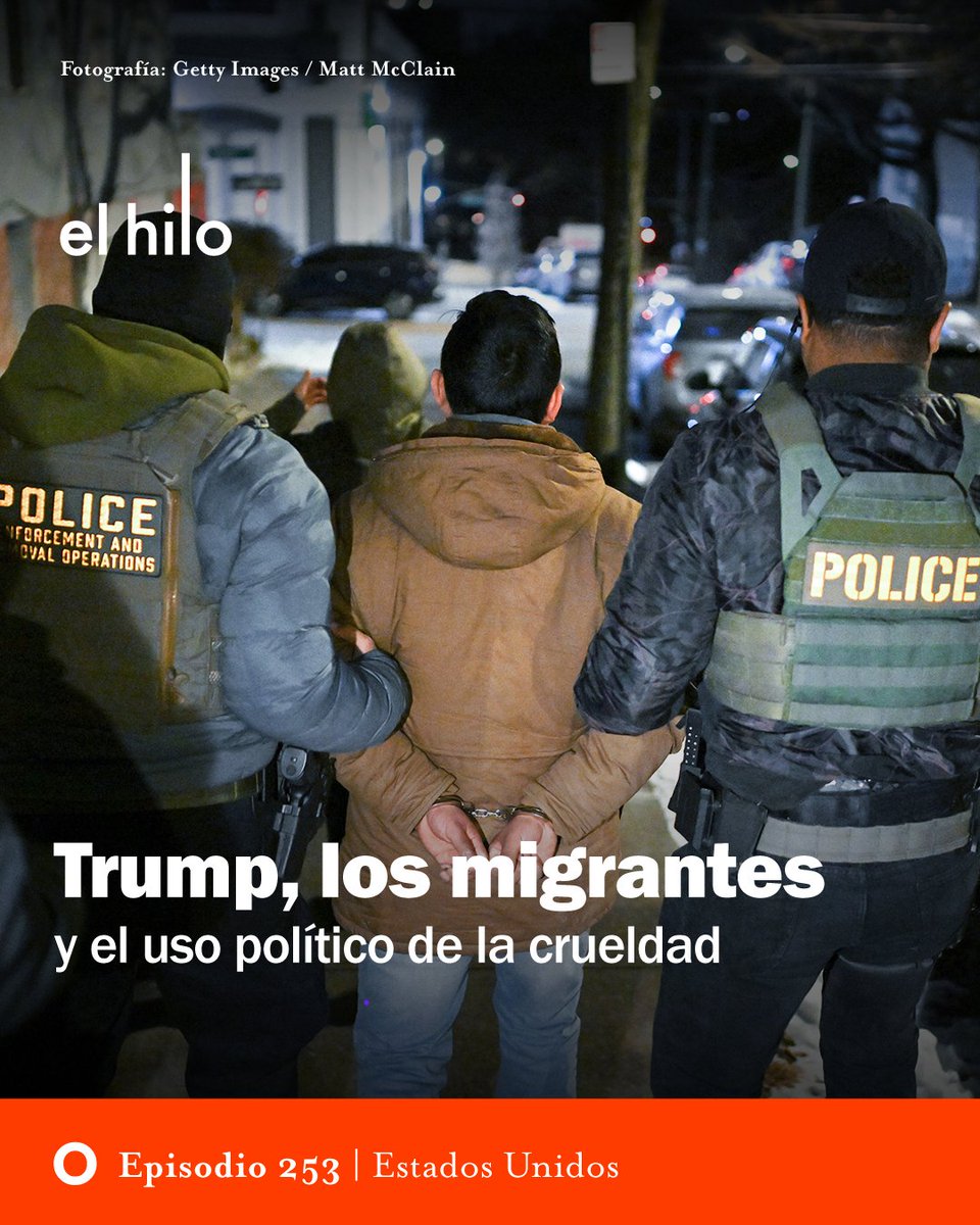 El hilo (@elhilopodcast) on Twitter photo En un país con casi 50 millones de migrantes, el gobierno de Trump instaura un discurso agresivo y los declara como una amenaza. ¿Cómo y por qué se impone un relato así? Hablamos con <a href="/fulanademi/">Amparo Marroquín Parducci</a>. Escucha:
🌐 Web: elhilo.audio/253
🟢 Spotify: elhilo.audio/253-sp
🟣 En un país con casi 50 millones de migrantes, el gobierno de Trump instaura un discurso agresivo y los declara como una amenaza. ¿Cómo y por qué se impone un relato así? Hablamos con <a href="/fulanademi/">Amparo Marroquín Parducci</a>. Escucha:
🌐 Web: elhilo.audio/253
🟢 Spotify: elhilo.audio/253-sp
🟣