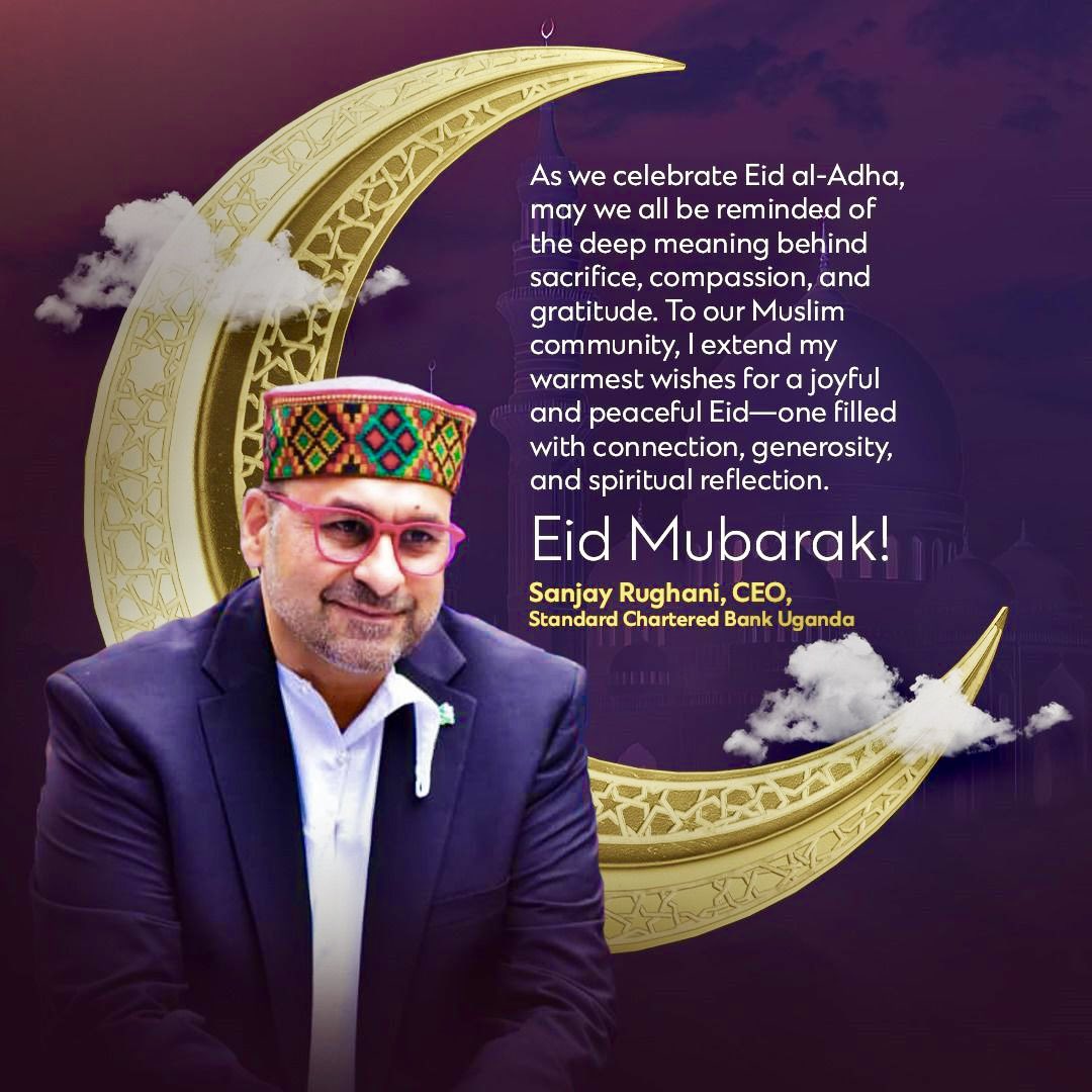 Sanjay Rughani (@srughani) on Twitter photo #EidMubarak from all of us <a href="/StanChartUGA/">Standard Chartered UG</a> 🌙 - May this day bring peace, purpose, and prosperity to you and your loved ones.
Here’s to compassion, community, and building a brighter future together.
#EidMubarak #StandardChartered #Uganda
#HereForGood #EidMubarak from all of us <a href="/StanChartUGA/">Standard Chartered UG</a> 🌙 - May this day bring peace, purpose, and prosperity to you and your loved ones.
Here’s to compassion, community, and building a brighter future together.
#EidMubarak #StandardChartered #Uganda
#HereForGood