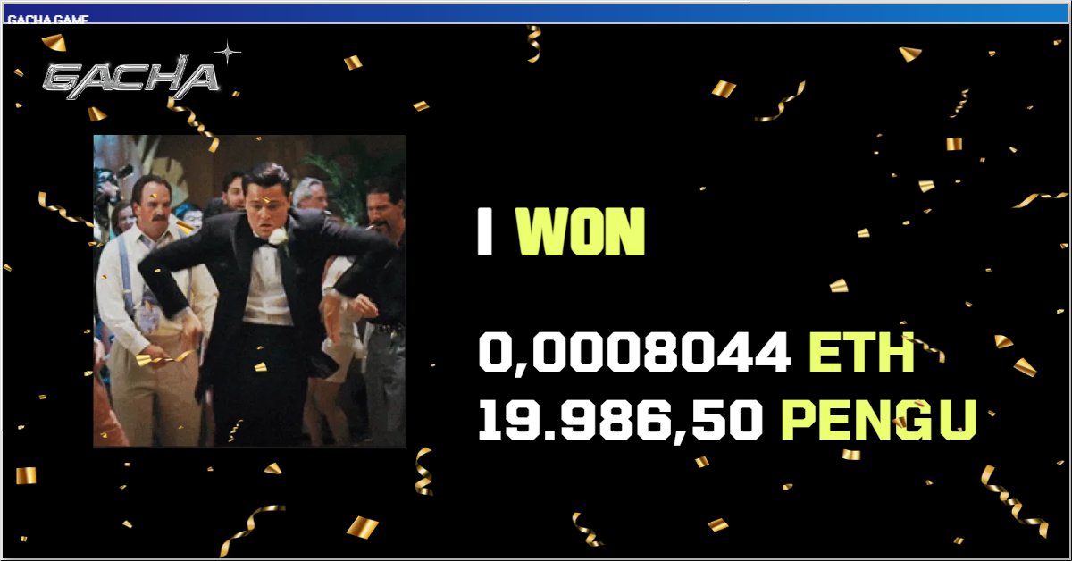 rebusa07's tweet image. thanks @gacha_game_ 
I bought 5 cards and got 19k $pengu
scratching now : gacha.game/?ref=DLWRENFN