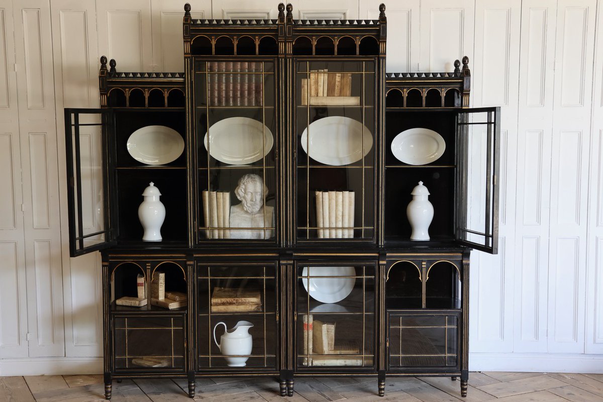 BrownriggUK's tweet photo. Very Unusual 19th Century English Glazed Ebonised bookcase of Aesthetic Design
https://t.co/NVlJ8nyROv
#ebonisedbookcase #antiquebookcase #antiquefurniture #antique #furniture https://t.co/813d65WOEx