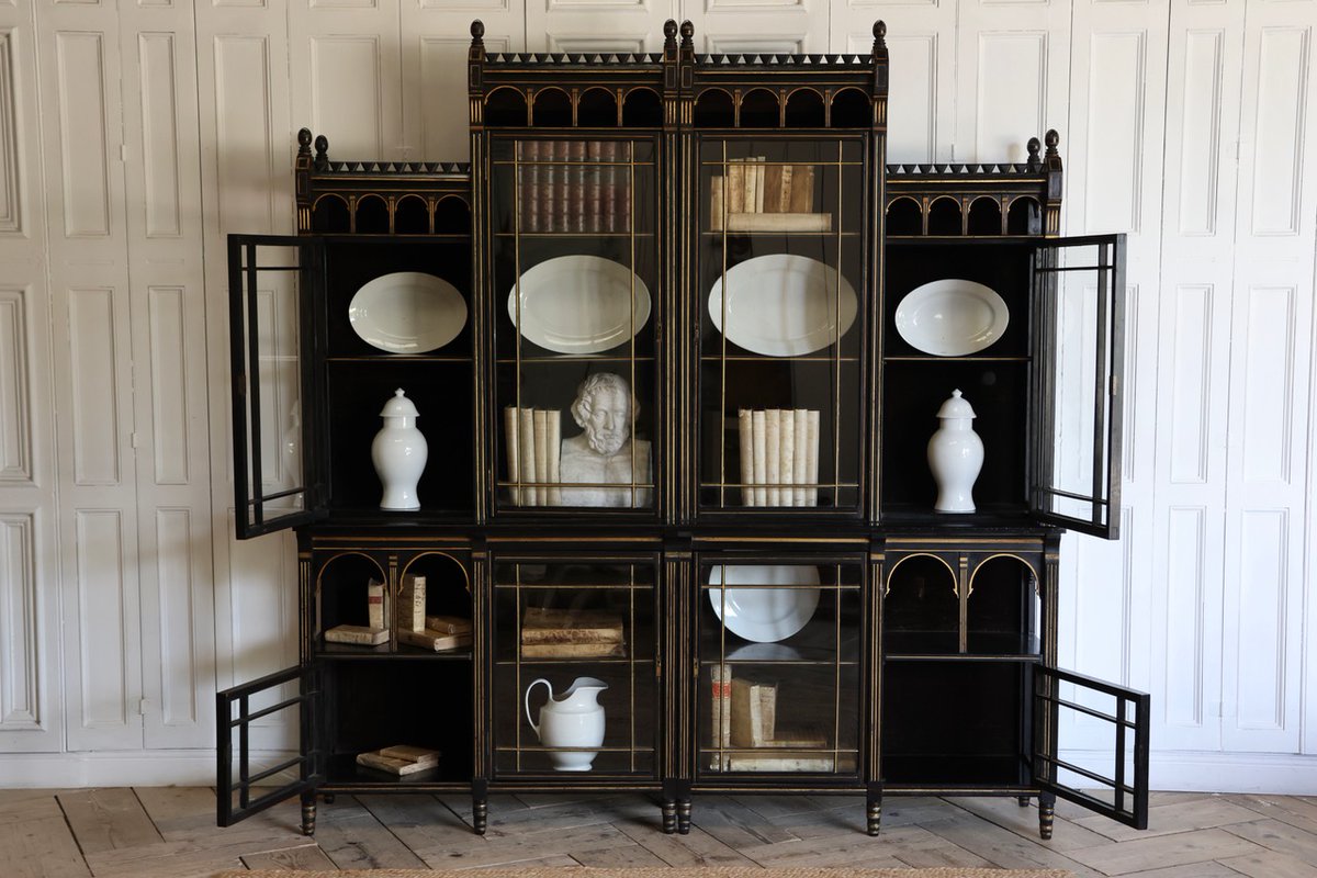 BrownriggUK's tweet photo. Very Unusual 19th Century English Glazed Ebonised bookcase of Aesthetic Design
https://t.co/NVlJ8nyROv
#ebonisedbookcase #antiquebookcase #antiquefurniture #antique #furniture https://t.co/813d65WOEx
