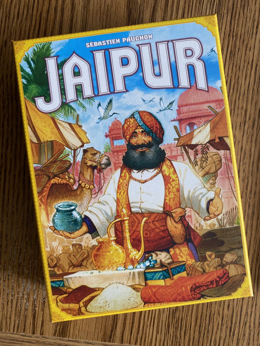 I also picked up Jaipur the two player trader game to play with my wife. It looks colourful and tropical, something different. Looking forward to playing it! 
#jaipur <a href="/SpaceCowboysUS/">SpaceCowboysUS</a> #tabletop #boardgames