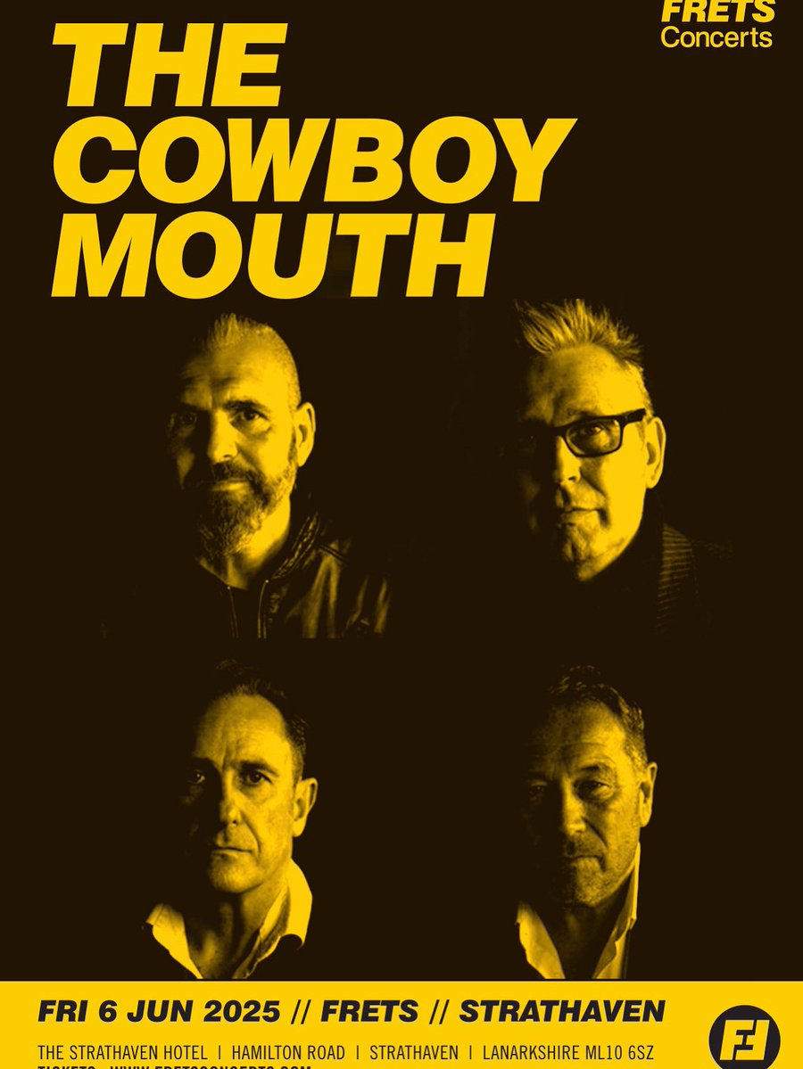 Here are the stage times for FRETS tonight in the Strathaven Hotel.
Doors open at 7pm.
7.30: Chris Thomson
8.15: Sister John
9.15: The Cowboy Mouth
It’s going to be a cracker, tickets on sale at this link: wegottickets.com/event/657648