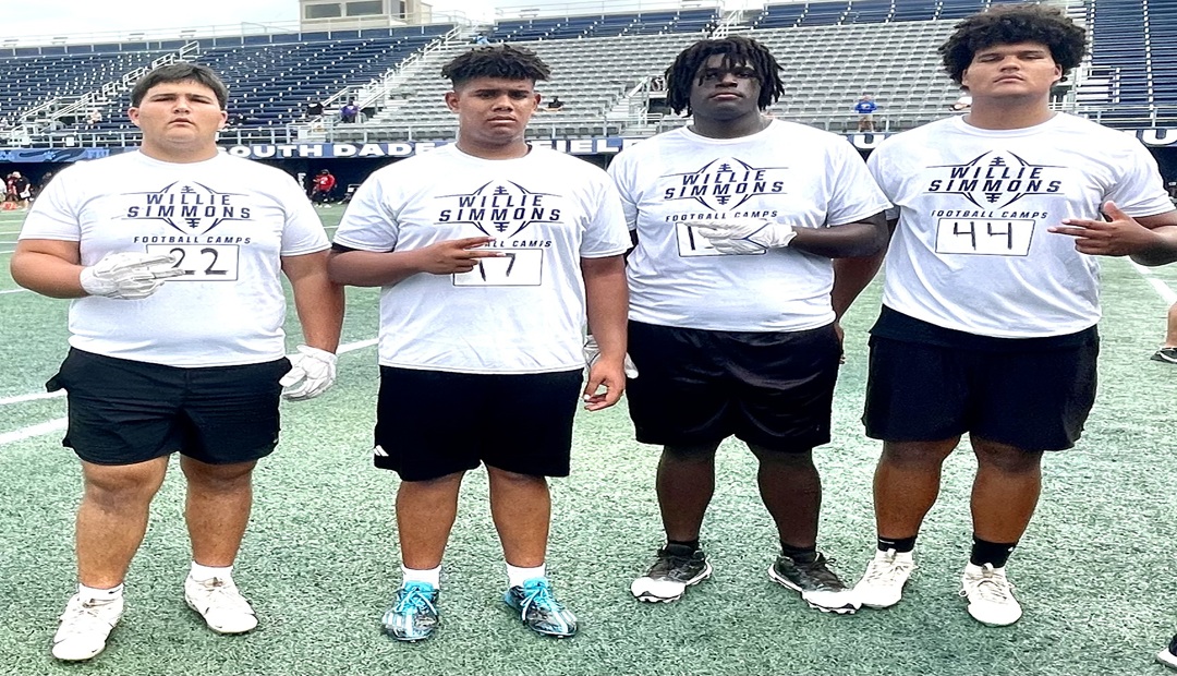 New Blustein Recruiting (@lawrencebl83397) on Twitter photo West Broward Offensive Linemen Shine At FIU Camp. larryblustein.com/news/west-brow…
<a href="/PrepRedzoneFL/">Prep Redzone Florida</a> <a href="/AleSchmitt26/">Alejandro Schmitt</a> <a href="/DP214EVER/">Mario Perez</a> <a href="/BryanPGranger/">Bryan Granger</a> <a href="/CoachEdPata/">Edwin Pata 🇭🇹</a> <a href="/FIUFootball/">FIU Football</a> <a href="/HCWillieSimmons/">Coach Willie Simmons</a> <a href="/Nickion746/">Nicholas Ion</a> <a href="/averythemilkman/">Avery Eason</a> <a href="/calebbarnes99/">Caleb Barnes</a> <a href="/Bolles_Football/">Bolles Football</a> <a href="/JaylenBlackwe13/">Jaylen Blackwell</a> <a href="/mekhi_bradley/">Mekhi Bradley</a> West Broward Offensive Linemen Shine At FIU Camp. larryblustein.com/news/west-brow…
<a href="/PrepRedzoneFL/">Prep Redzone Florida</a> <a href="/AleSchmitt26/">Alejandro Schmitt</a> <a href="/DP214EVER/">Mario Perez</a> <a href="/BryanPGranger/">Bryan Granger</a> <a href="/CoachEdPata/">Edwin Pata 🇭🇹</a> <a href="/FIUFootball/">FIU Football</a> <a href="/HCWillieSimmons/">Coach Willie Simmons</a> <a href="/Nickion746/">Nicholas Ion</a> <a href="/averythemilkman/">Avery Eason</a> <a href="/calebbarnes99/">Caleb Barnes</a> <a href="/Bolles_Football/">Bolles Football</a> <a href="/JaylenBlackwe13/">Jaylen Blackwell</a> <a href="/mekhi_bradley/">Mekhi Bradley</a>