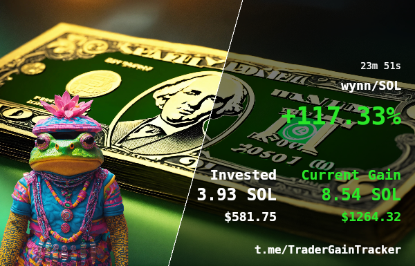 🚨 Trade Profit Tracker 🚨

🔔 wynn/SOL

CopyTrade, Sniper No Fees, Fast With Meta Solana Bot: t.me/MetaOnSolana_B…

🗂 CA: wxA8ph66n9Y7JKtwp4FGLVBsiJhq2T9cNQiS1gxpump

💰 Profit: 117.33% | ⏱️ Time: 23m 51s

💸 Invested: 3.93 SOL | 💰 Gained: 8.54 SOL