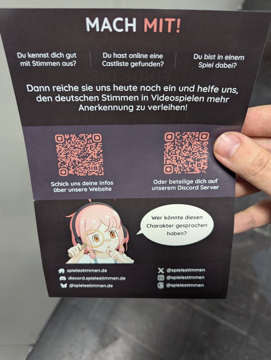 Diese Wochenende auf der #Dokomi könnt ihr in der Synchron-Area unseren neuen Flyer finden, mit dem wir mehr Bewusstsein für unsere Sache erzeugen möchten.

Ein großes, GROSSES Danke an Fox and the Crew für die Unterstützung hierbei 🙏
