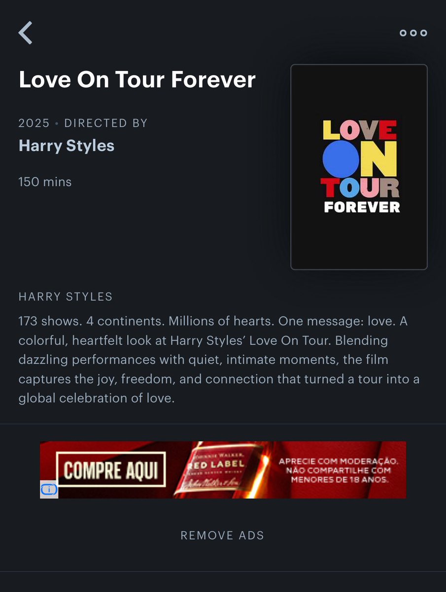 hsnewsbrazil's tweet image. 🔎| #Rumor Vem aí? Harry aparece no Letterbox e em outros sites, creditado como diretor e produtor executivo do documentário ‘Love On Tour Forever’. Aparentemente, o lançamento deveria acontecer em 12/09 desse ano.✨

Até o momento, não temos nenhuma confirmação oficial.