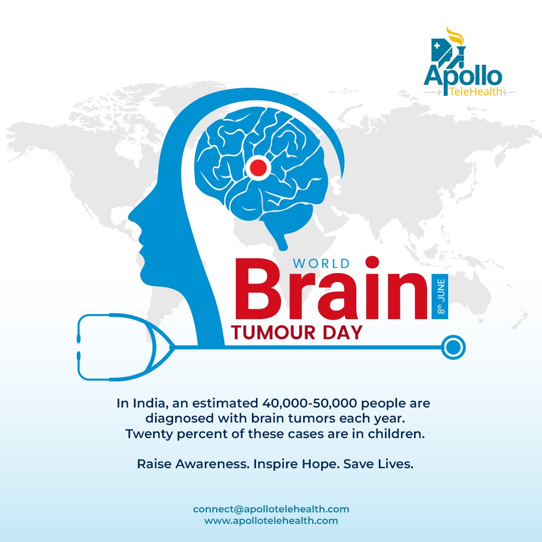 Let’s come together to raise awareness, inspire hope, and support early diagnosis.
Because every life matters.

#WorldBrainTumourDay #BrainHealth #NeuroAwareness #ApolloTeleHealth #SaveLives #BrainTumorAwareness #telehealth #telehealthcare #braintumour