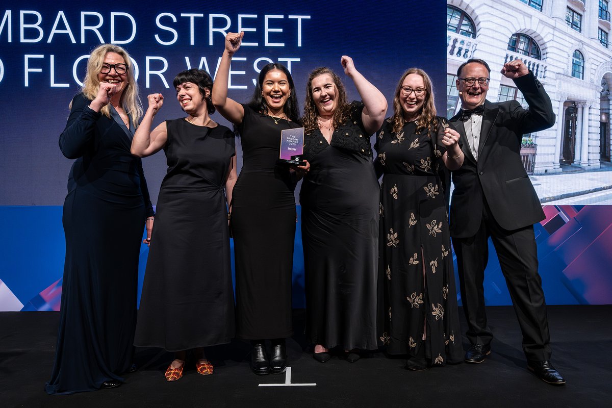 PRSArchitects's tweet photo. 🏅 We did it!
Lombard Street Third Floor West has been named Winner of the BREEAM Awards 2025 for Best Refurbishment &amp; Fit-out Project.

Proud to have worked alongside Canada Life Asset Management and L&amp;P Group. A huge thanks to everyone who brought this project to life! https://t.co/DrxL3kTipB