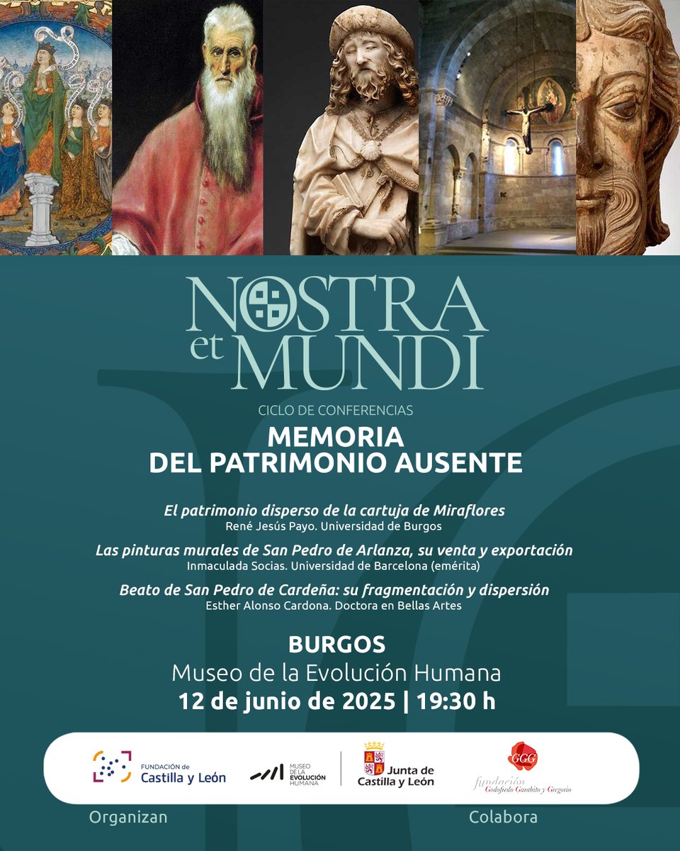 Nostra et Mundi (@nostraetmundi) on Twitter photo 🟧 Nueva conferencia del ciclo ‘Memoria del patrimonio ausente’ en Burgos.
📆 Jueves 12 de junio (19:30h.)
📍 Salón de actos del <a href="/museoevolucion/">MuseoEvoluciónHumana</a> (Burgos).
🎟️ Entrada LIBRE hasta completar aforo. 🟧 Nueva conferencia del ciclo ‘Memoria del patrimonio ausente’ en Burgos.
📆 Jueves 12 de junio (19:30h.)
📍 Salón de actos del <a href="/museoevolucion/">MuseoEvoluciónHumana</a> (Burgos).
🎟️ Entrada LIBRE hasta completar aforo.