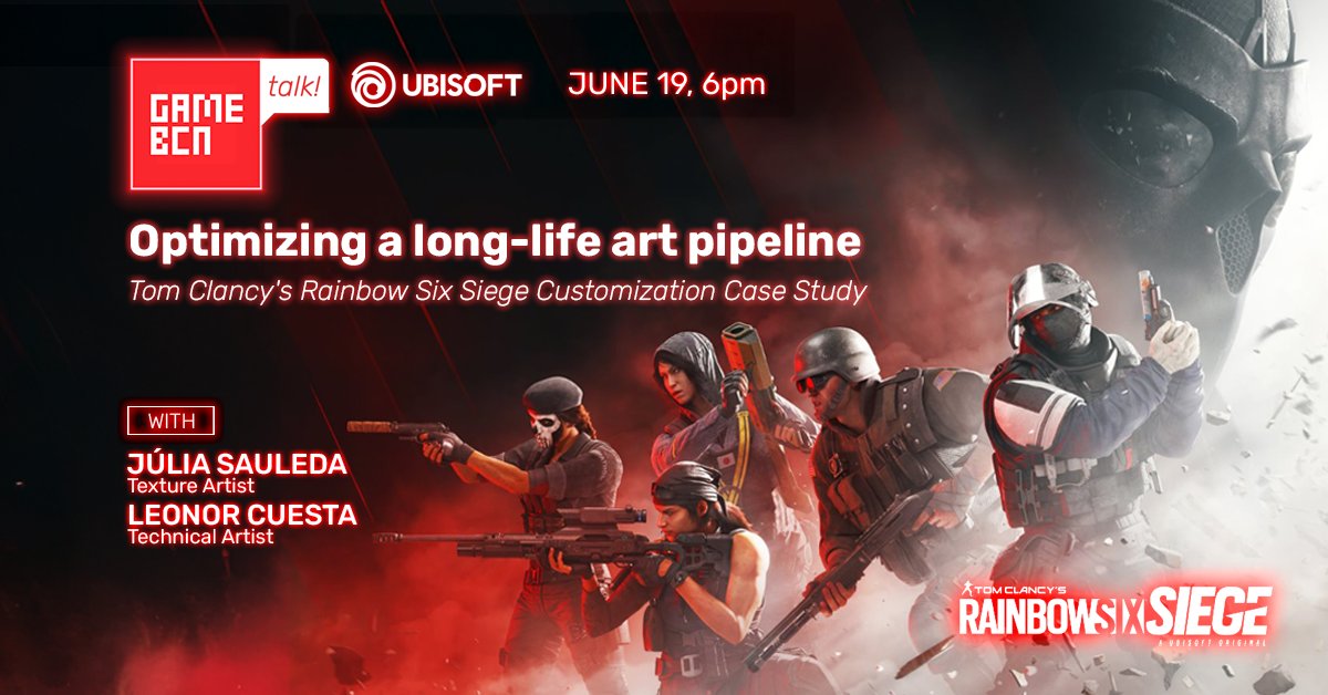 GameBCN (@gamebcn) on Twitter photo 📣 Behind the Art of Rainbow Six Siege
Join us on June 19 at GameBCN HQ for an exclusive GameBCN Talk! with <a href="/UbiBarcelona/">Ubisoft Barcelona</a>, where we’ll explore how the art team behind Tom Clancy’s Rainbow Six Siege builds and maintains a long-term pipeline in a live-service environment.
In this 📣 Behind the Art of Rainbow Six Siege
Join us on June 19 at GameBCN HQ for an exclusive GameBCN Talk! with <a href="/UbiBarcelona/">Ubisoft Barcelona</a>, where we’ll explore how the art team behind Tom Clancy’s Rainbow Six Siege builds and maintains a long-term pipeline in a live-service environment.
In this