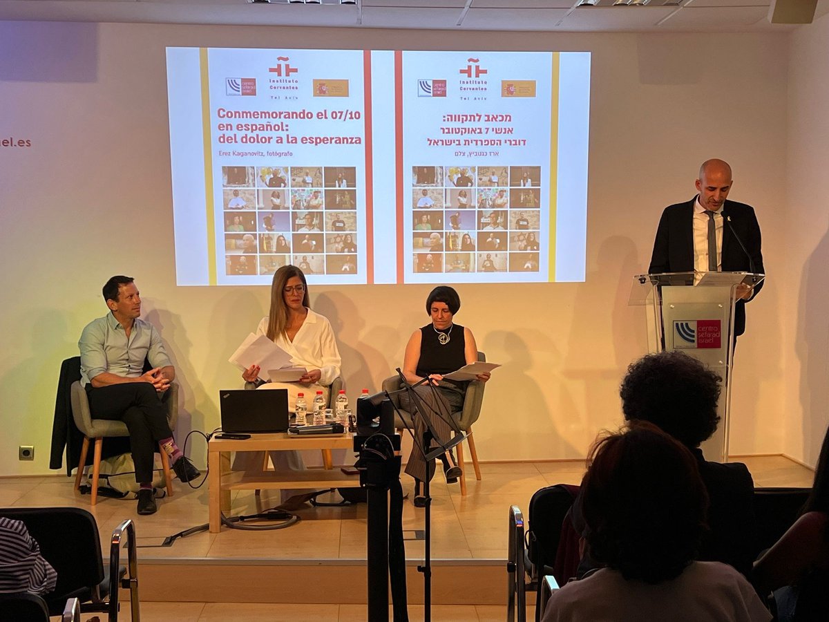 📸 Esta semana celebramos un encuentro con los creadores de la exposición "Del dolor a la esperanza: Testimonios hispanoisraelíes del 7 de octubre" en el Centro Sefarad-Israel, que contó con una destacada participación de público y generó un valioso espacio de reflexión y