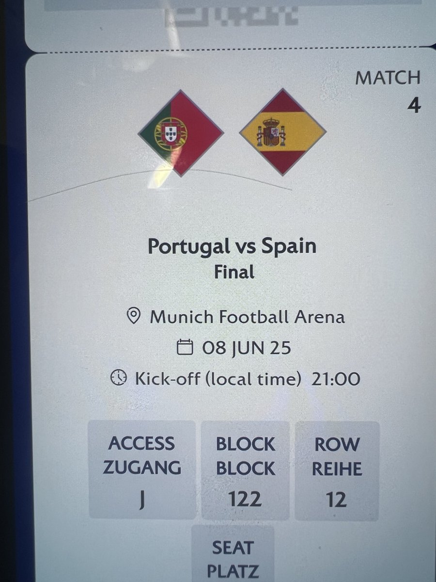 goticketmania's tweet photo. Portugal vs Spain Nations League Final tickets available!

Prime Seats! 
Block 122 ; Row 12. 
Neutral end.

Tickets are available exclusively on Ticombo:
https://t.co/aMwvCLaKSL

DM us for more info :) https://t.co/5XPq7Wfufn