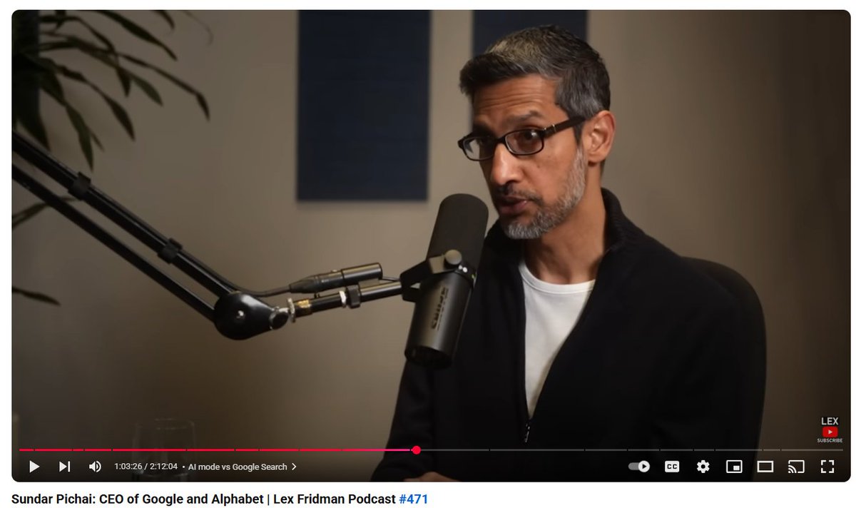Glenn Gabe (@glenngabe) on Twitter photo So <a href="/lexfridman/">Lex Fridman</a> had Sundar Pichai on his podcast. There's a segment on AIOs and AI Mode that everyone should listen to -> Sundar Pichai continues to explain that sources and links to the open web are important and Google will continue to link out. It's a "core design principle" So <a href="/lexfridman/">Lex Fridman</a> had Sundar Pichai on his podcast. There's a segment on AIOs and AI Mode that everyone should listen to -> Sundar Pichai continues to explain that sources and links to the open web are important and Google will continue to link out. It's a "core design principle"