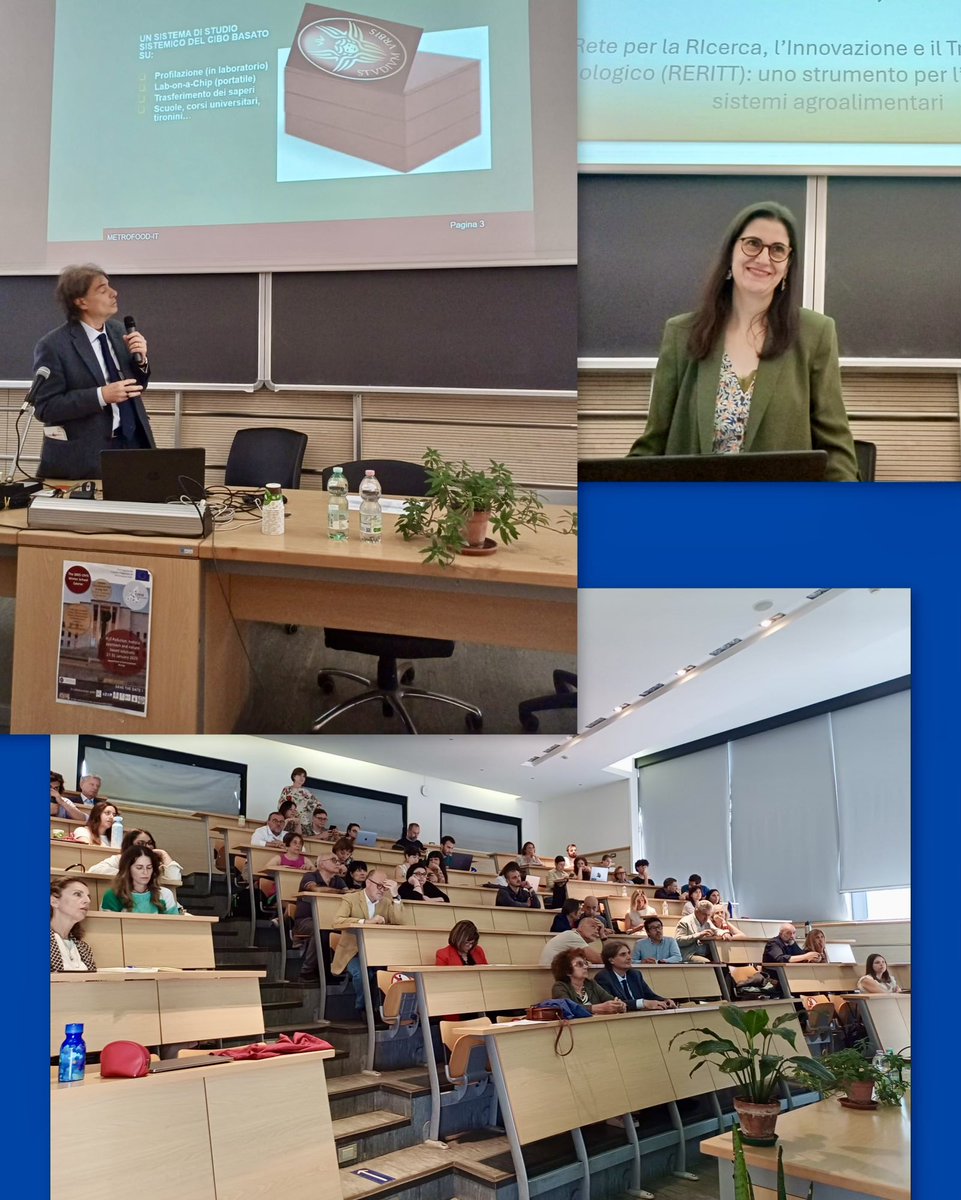 Verso un futuro sempre più sostenibile! 🌿La voce del Cluster Agrifood alla Sapienza nel convegno "Scienze a sistema per la sostenibilità", promosso dal Dipartimento di Biologia Ambientale. 
All'evento è intervenuto il Prof. Manetti, coordinatore di METROFOOD-IT per La Sapienza.