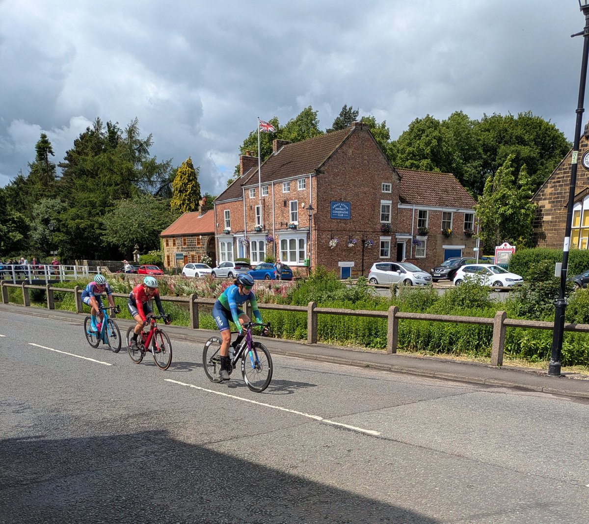 Stage 2 #ToBW leaders head through Great Ayton.