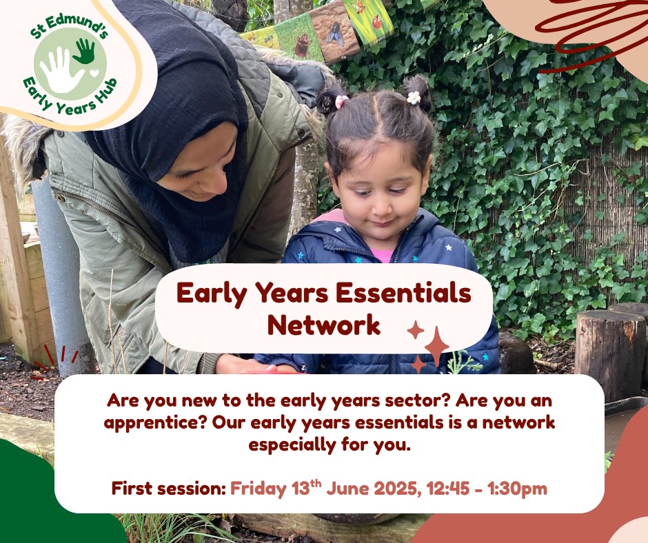 Are you new to the early years sector?  Are you an apprentice? Our Early Years Essentials is a network especially for you!

Join us online for the first 'Early Years Essentials Network Session' next Friday!

Reserve your spot now👉eventbrite.com/e/early-years-…