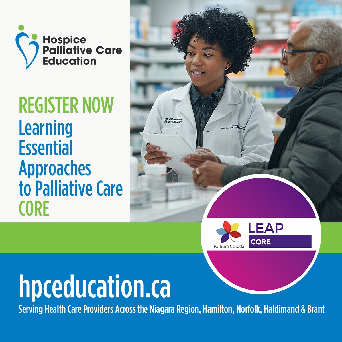LEAP Core promotes teamwork and supports interprofessional collaboration. Open to:
•Physicians
•Nurses
•Pharmacists
•Social Workers

Register at hpceducation.ca
Or bit.ly/HPCE_LEAP