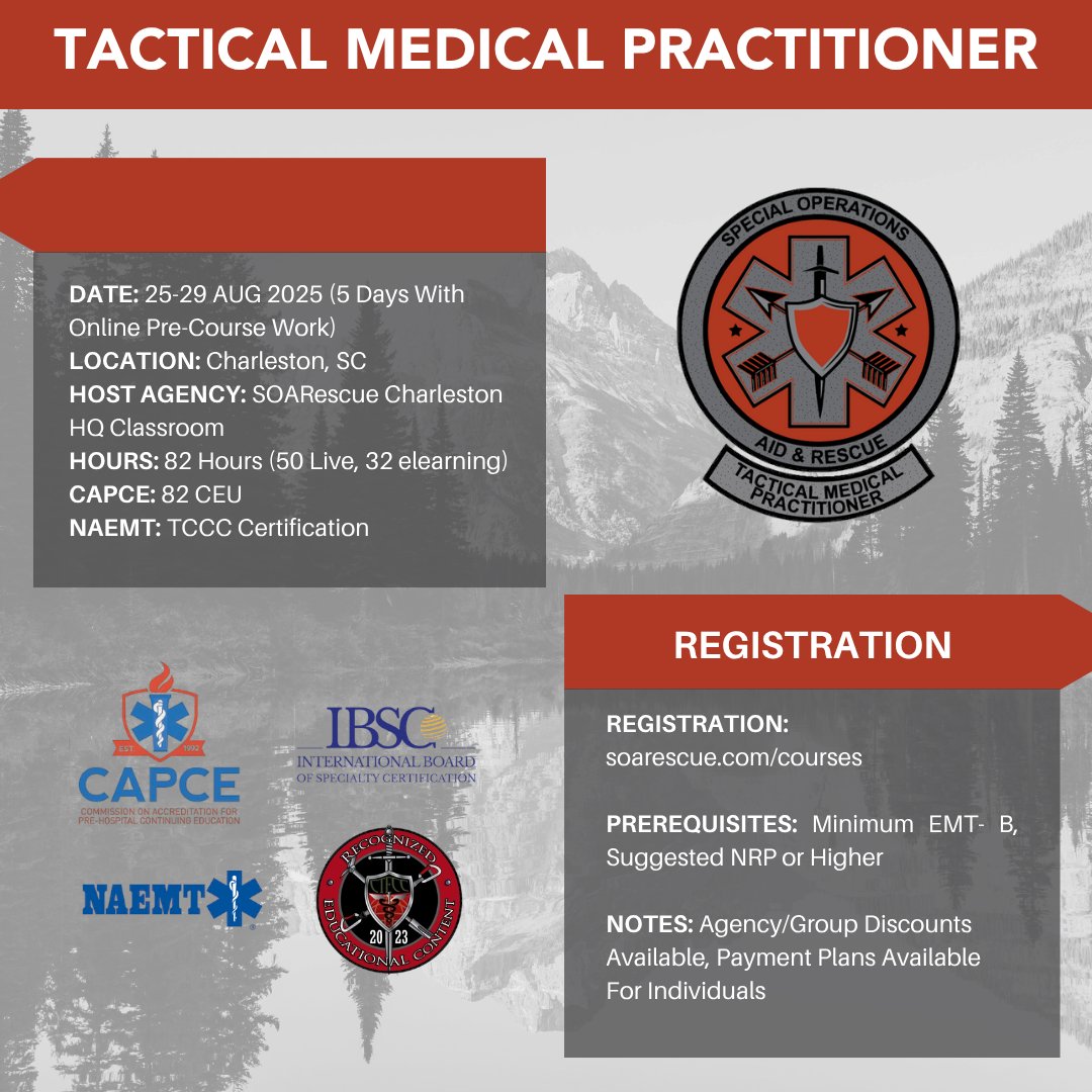 Tactical Medical Practitioner (TMP) is our most popular course and with good reason! This course will challenge students to dig deep into MCI management, stretching their knowledge of triaging and treating critical patients in partnership with their law enforcement teams.