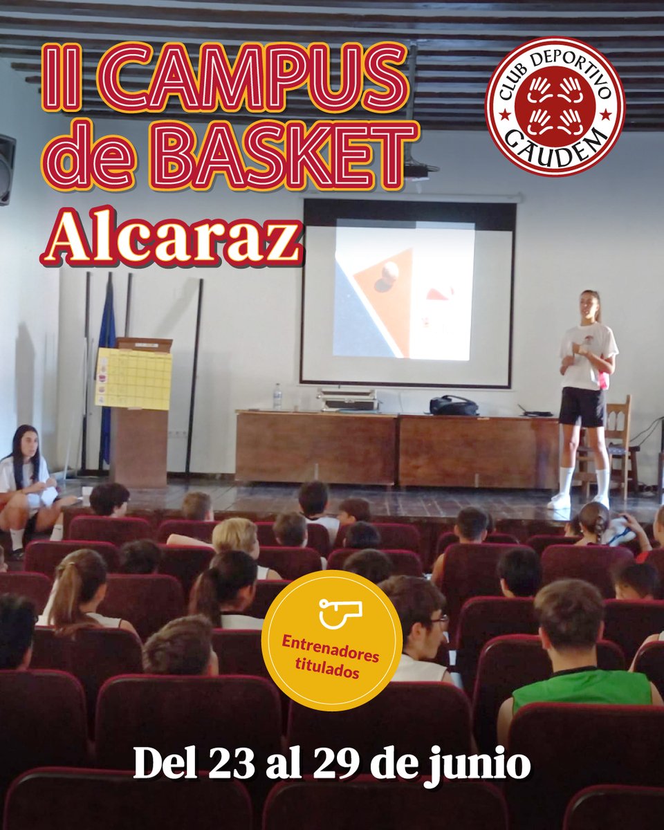 ColegioGaudem's tweet photo. 🏕️¡Vuelve el Campus de Basket Gaudem en Alcaraz!
Para estudiantes de 3º Primaria a 4º ESO.
🎽 Equipación de regalo
🎓 Entrenadores titulados
☀️ Piscina + naturaleza

📲 Info: https://t.co/NNUqmyfn0r

#Colegio #Gaudem > #UnProyectoSingular en #Madrid #Barajas https://t.co/9nu1ljMbw2