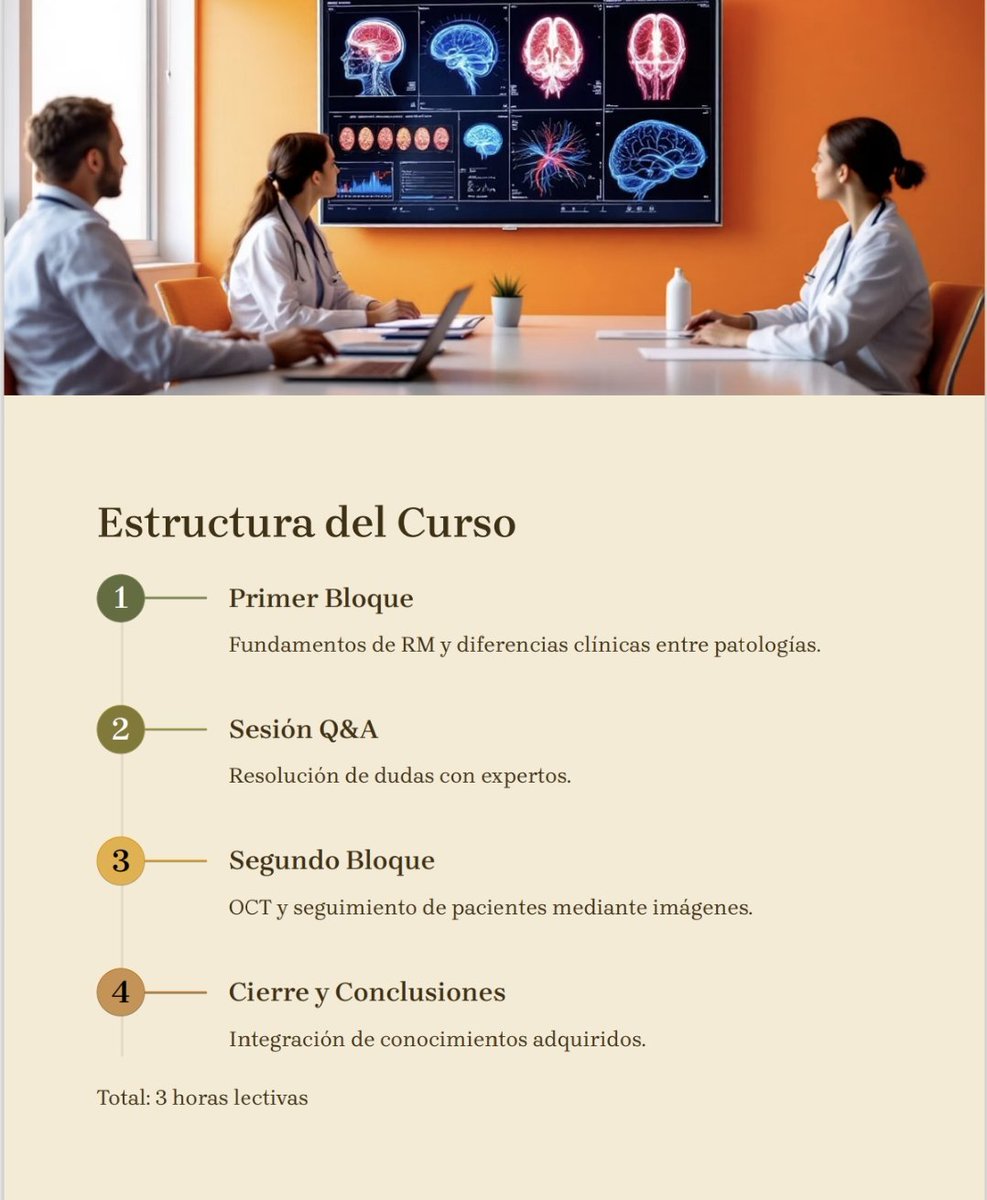 📣 ¡Te invitamos a ser parte de la Escuela de Otoño en Neuroinmuno-Radiología!
🧠 Un curso intensivo diseñado para profundizar en el diagnóstico por imágenes en enfermedades desmielinizantes como EM, MOGAD y NMOSD.
📅 Miércoles 18 de junio | 17:00 a 20:00 (hora Chile)
