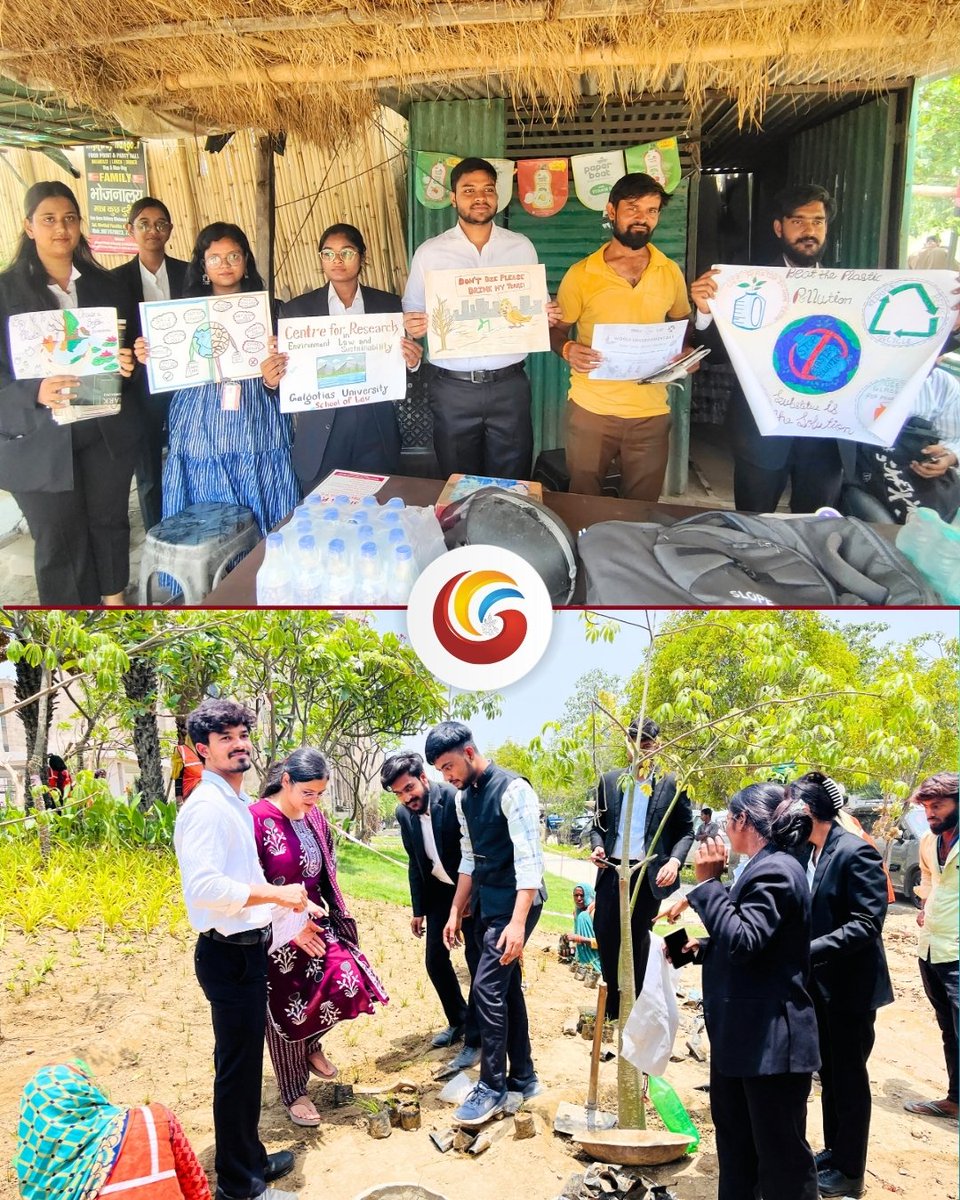 GalgotiasGU's tweet photo. Galgotias Observes World Environment Day 2025 with Powerful Action-Driven Campaign

The Centre for Research in Environmental Law and Sustainability (CRELS), in collaboration with the Legal Aid Clinic and Pro Bono Club of the School of Law, Galgotias University, organized a two-phase awareness drive on 5th June 2025 to mark World Environment Day under the theme “Ending Plastic Pollution Globally.” The campaign included a vibrant awareness march and a paper bag-making workshop promoting eco-friendly practices, followed by a compassionate ecosystem welfare initiative that provided clean water and food for stray animals and birds across campus. The initiative demonstrated how legal education and community responsibility can work hand in hand to inspire sustainability, kindness, and active environmental stewardship.

#GalgotiasUniversity #WorldEnvironmentDay2025 #EndingPlasticPollution #SchoolOfLaw #CRELS #LegalAidClinic #ProBonoClub #EnvironmentalResponsibility #EcoFriendlyCampus #Sustainability #StudentAction #GetYourselfPlaced