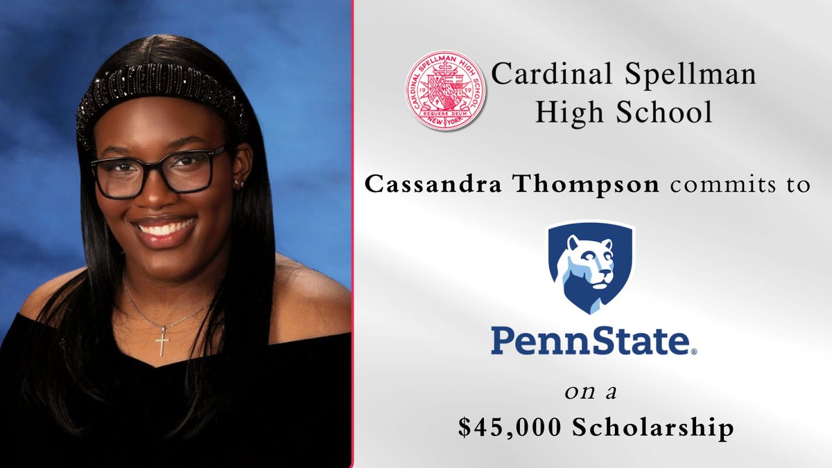 #SpellmanScholar Cassandra Thompson has committed to Penn State on a $145000 scholarship and will major in Criminology.

We wish her the very best in her future endeavors. #Classof2025 #collegebound