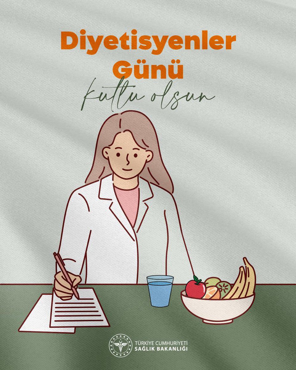 Sağlıklı beslenme alışkanlıklarının kazanılması konusunda topluma rehberlik eden ve ülkemizin dört bir yanında sağlıklı yaşam alışkanlıklarını teşvik eden tüm diyetisyenlerimizin #DiyetisyenlerGünü kutlu olsun.