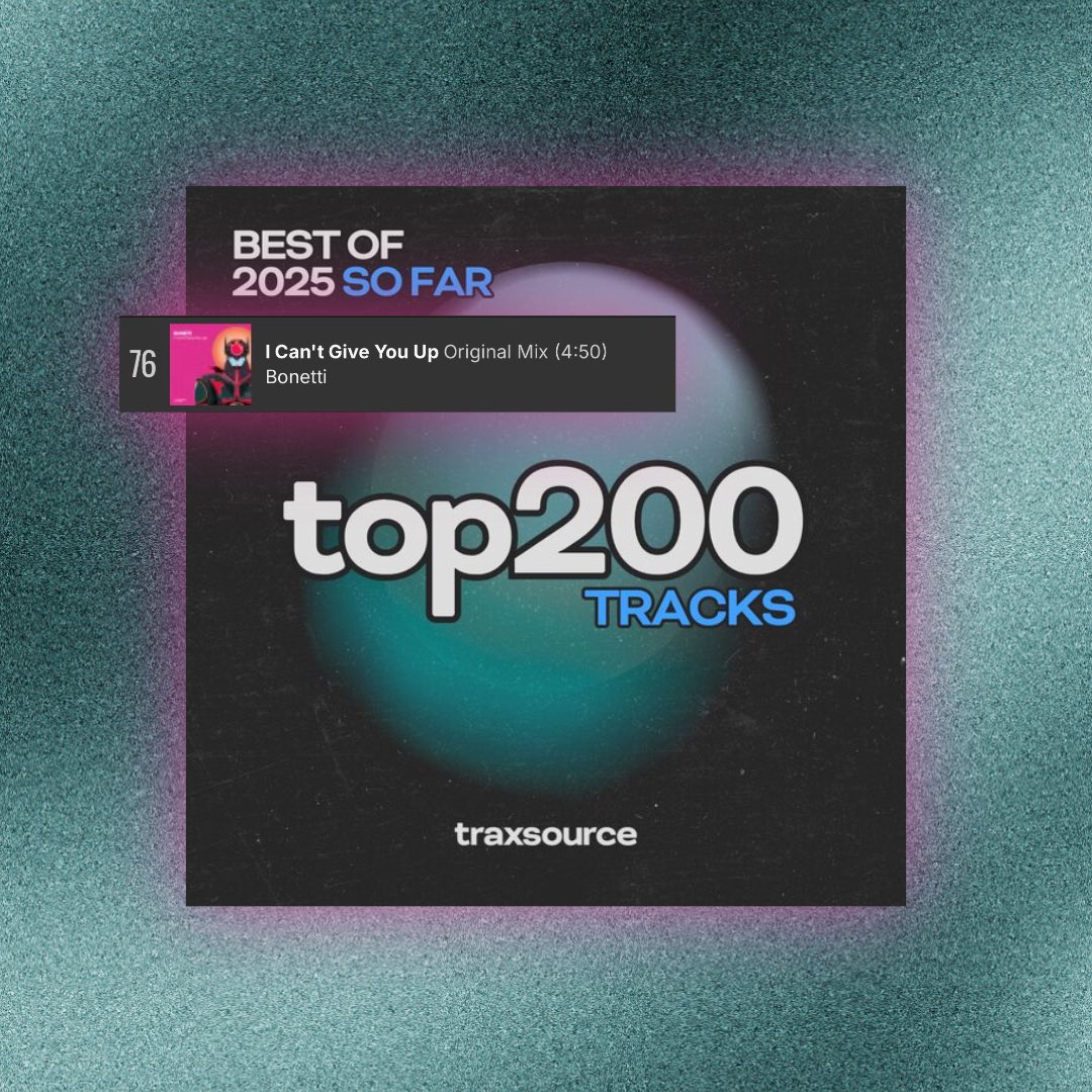 😃'I Can’t Give You Up' released few months ago on #BLACKSOUL is definitely one of the best songs of the year!

2️⃣0️⃣2️⃣5️⃣This song is in the Top 200 Nu Disco of 2025 so far chart [#6] and also in the Top 200 Tracks of 2025 so far <a href="/traxsource/">Traxsource</a>’s chart. [#76]

traxsource.com/track/13109657…