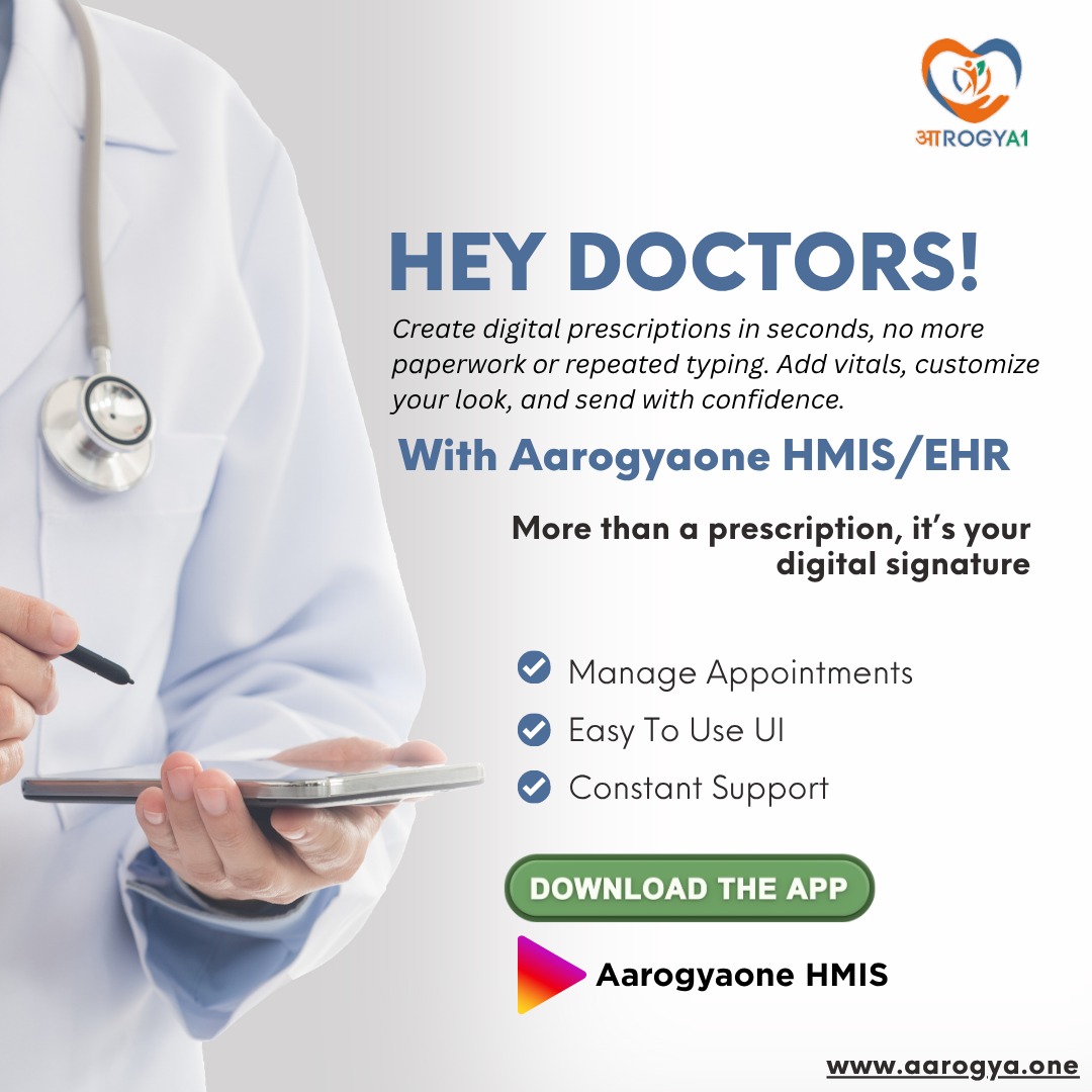 aarogyaone's tweet photo. 💡 Tired of paperwork?
Switch to Aarogyaone HMIS – a smart, digital solution that puts doctors back in control.
✔️ Digital Prescriptions
✔️ Smart Appointment Management
✔️ Anytime, Anywhere Access

👉 https://t.co/W0QOwjH6Cw

#DigitalHealthcare #EHR #HMIS #DoctorTools #Aarogyaone https://t.co/cB5HVX42PN