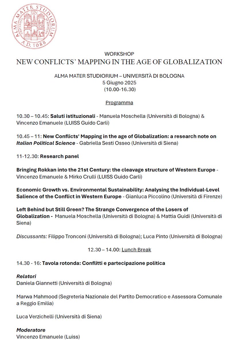 REDIRECT (@redirect_usiena) on Twitter photo 🎙️ On June 5, <a href="/LucaVerzichelli/">Luca Verzichelli</a>, PI of REDIRECT, took part in the roundtable "Conflicts and Political Participation" at the workshop New Conflicts' Mapping in the Age of Globalization @unibo. A valuable discussion on political conflict in the global era. 🎙️ On June 5, <a href="/LucaVerzichelli/">Luca Verzichelli</a>, PI of REDIRECT, took part in the roundtable "Conflicts and Political Participation" at the workshop New Conflicts' Mapping in the Age of Globalization @unibo. A valuable discussion on political conflict in the global era.