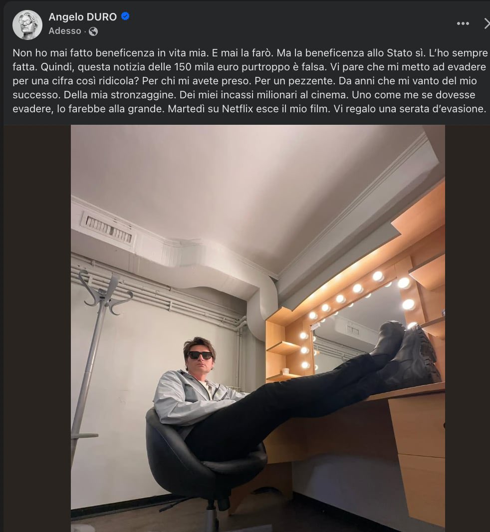 E niente, mi spiace interrompere un’emozione ma pare che #AngeloDuro ci abbia trollaty tutty (di nuovo) ⤵️