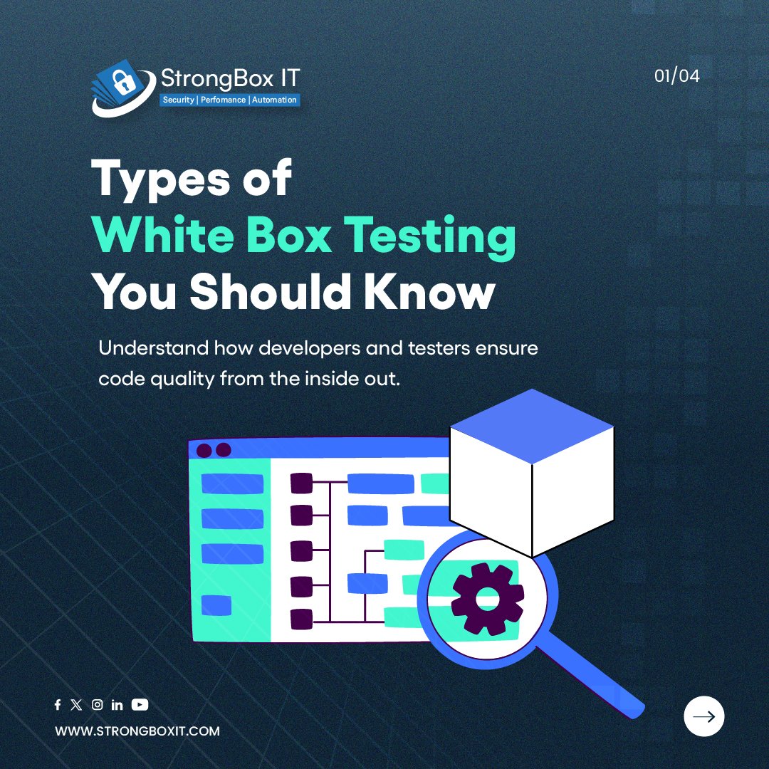 strongboxit's tweet image. White Box Testing isn’t just one type It covers a range of testing types that examine the inner workings of code — structure, logic, and flow.

This post breaks down the types used to ensure clean, reliable, and secure software.

strongboxit.com

#WhiteBoxTesting