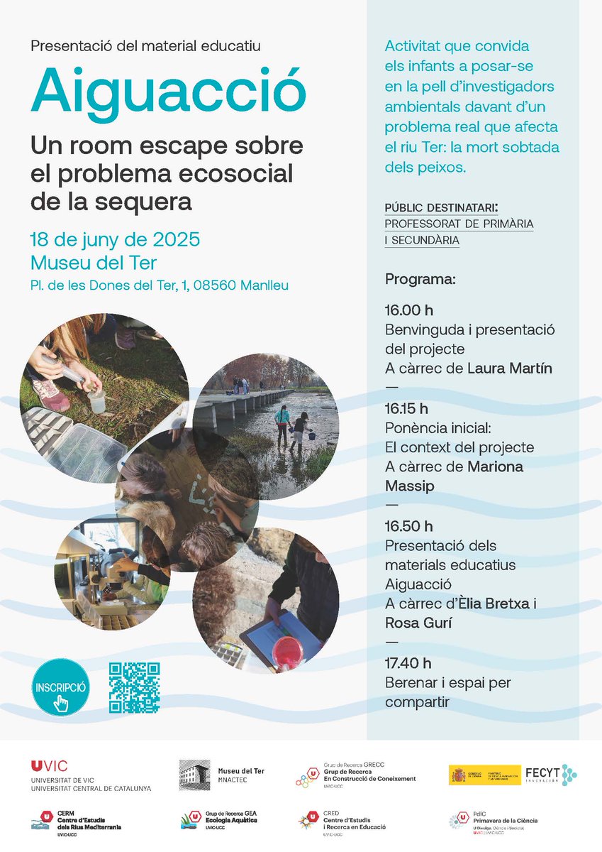 UDivulga (@udivulga) on Twitter photo Ets docent de #primària o #secundària? El proper 18/06 t'esperem al <a href="/museudelter/">Museu del Ter</a> a la presentació del material educatiu del projecte "#Aiguacció", un room escape sobre el problema ecosocial de la #sequera.
bit.ly/3FAgYTz
<a href="/Uvic_GRECC/">Grup de Recerca En Construcció de Coneixement</a>
Amb el suport de <a href="/FECYT_Ciencia/">FECYT</a> Ets docent de #primària o #secundària? El proper 18/06 t'esperem al <a href="/museudelter/">Museu del Ter</a> a la presentació del material educatiu del projecte "#Aiguacció", un room escape sobre el problema ecosocial de la #sequera.
bit.ly/3FAgYTz
<a href="/Uvic_GRECC/">Grup de Recerca En Construcció de Coneixement</a>
Amb el suport de <a href="/FECYT_Ciencia/">FECYT</a>