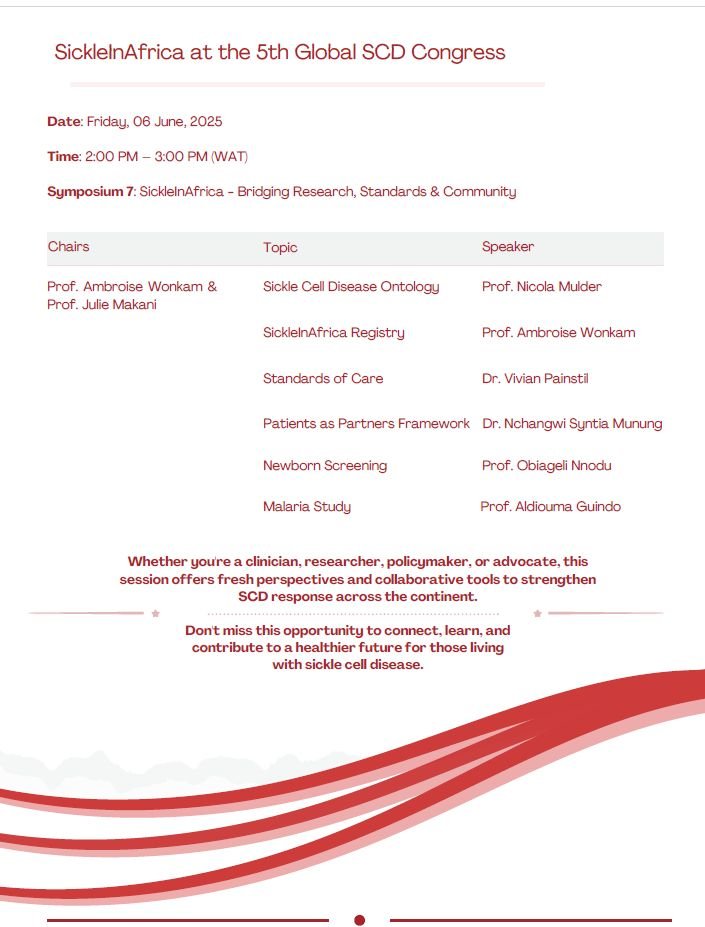 SickleInAfrica (@sickleinafrica) on Twitter photo Please join SickleInAfrica online or in-person today (02:00pm WAT) at the 5th Global Congress on Sickle Cell Disease, for a discussion on our research activities. Online participation, register: zoom.us/meeting/regist…. <a href="/oennodu/">Oby Nnodu</a> <a href="/juliemakani/">Julie Makani</a> <a href="/Nicky_Mulder/">Nicky Mulder</a>, <a href="/synthymama/">Nchangwi Syntia</a> #GCSCD2025 Please join SickleInAfrica online or in-person today (02:00pm WAT) at the 5th Global Congress on Sickle Cell Disease, for a discussion on our research activities. Online participation, register: zoom.us/meeting/regist…. <a href="/oennodu/">Oby Nnodu</a> <a href="/juliemakani/">Julie Makani</a> <a href="/Nicky_Mulder/">Nicky Mulder</a>, <a href="/synthymama/">Nchangwi Syntia</a> #GCSCD2025