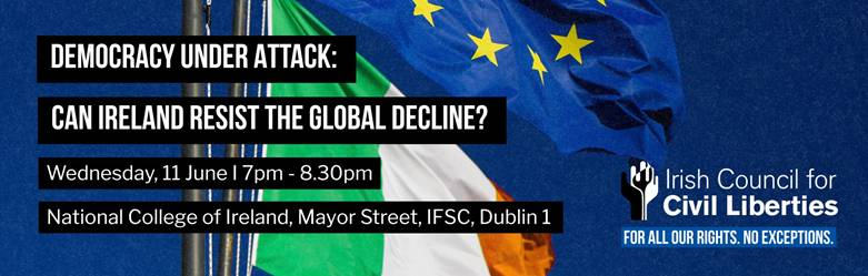 MU Sociology (@mu_sociology) on Twitter photo Professor Mary Murphy <a href="/MU_Sociology/">MU Sociology</a> will join a panel of speakers at the Irish Council for Civil Liberties event ‘Democracy Under Attack: Can Ireland Resist the Global Decline?’
Next Wednesday, 11 June from 7pm-8:30pm in the <a href="/NCIRL/">National College of Ireland</a>
Register: tickettailor.com/events/irishco… <a href="/ICCLtweet/">Irish Council for Civil Liberties 🏳️🌈</a> Professor Mary Murphy <a href="/MU_Sociology/">MU Sociology</a> will join a panel of speakers at the Irish Council for Civil Liberties event ‘Democracy Under Attack: Can Ireland Resist the Global Decline?’
Next Wednesday, 11 June from 7pm-8:30pm in the <a href="/NCIRL/">National College of Ireland</a>
Register: tickettailor.com/events/irishco… <a href="/ICCLtweet/">Irish Council for Civil Liberties 🏳️🌈</a>