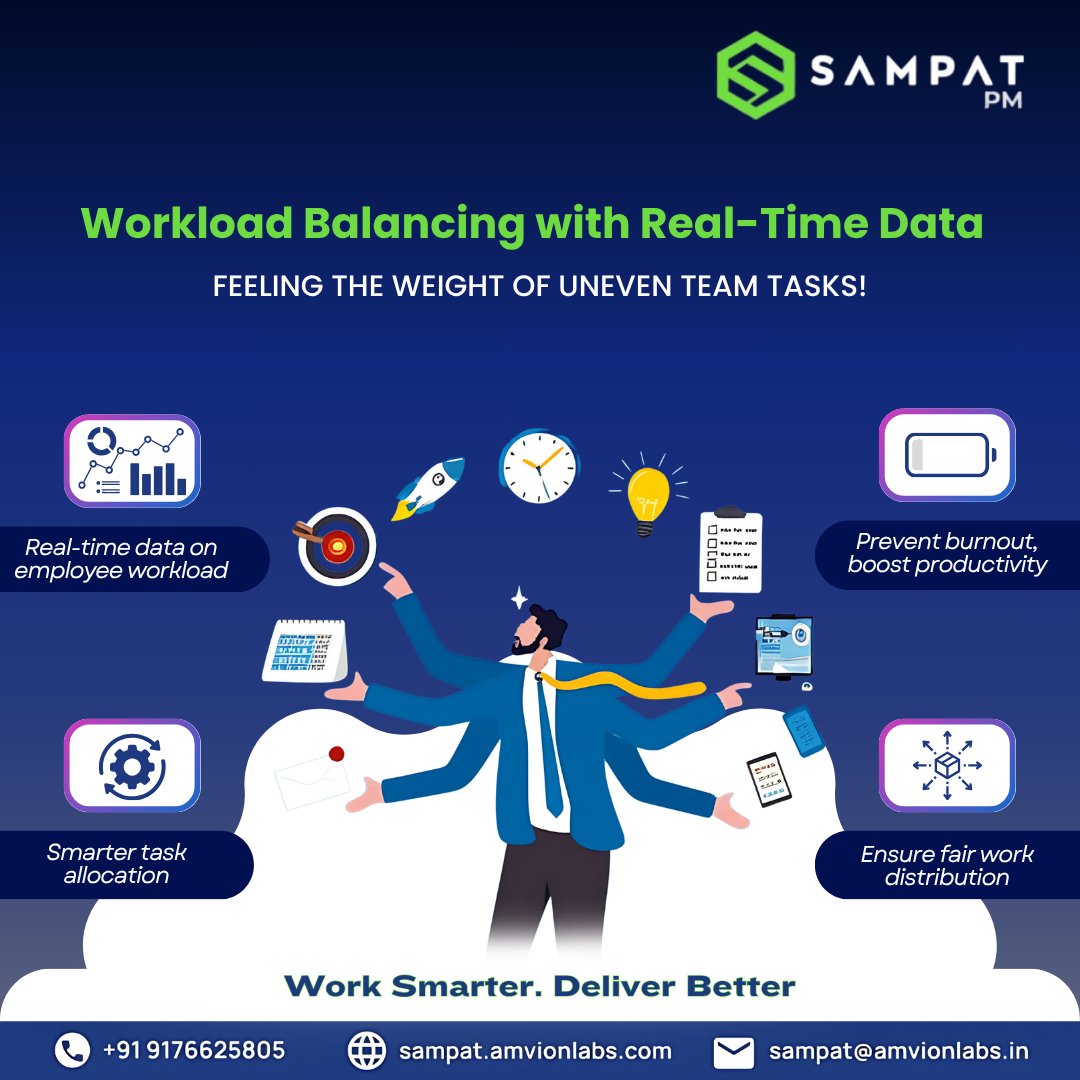 sampat__'s tweet image. Feeling the weight of uneven workloads?
Balance smarter — not harder.
✅ Real-time workload insights
✅ Fair task allocation
✅ Burnout prevention
SAMPAT helps teams stay productive and balanced.
👉 sampat.amvionlabs.com/employee-produ…
#EmployeeProductivity #WorkloadBalancing