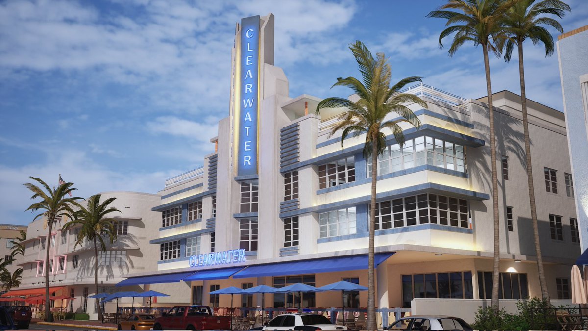 prop_haus's tweet photo. Close enough. #Miami #UE5 #WIP https://t.co/Ntq0XG81AZ