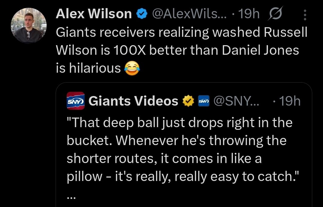 I know this month is a big month for these geeks but still talking about Daniel Jones in the month of June is borderline psycho stuff. Like OJ Simpson hiding in the bushes psycho. The Giants have moved on yet "fans" want to continue to beat a dead horse. Put the knife down geeks.