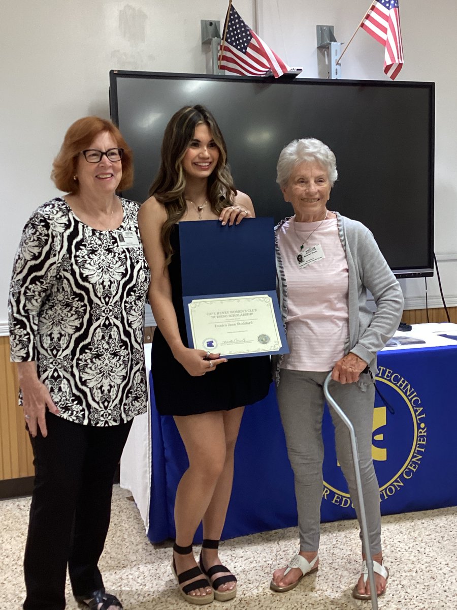 TechCenterVB's tweet image. Awards Day PM Session 1:
Scholarship Awards
Cape Henry Women’s Club Nursing Scholarship- Sophia Bolivar &amp;amp; Danica Stoddard – MSA
Emily Ann Conti Chianelli Memorial Scholarship- Cassandra Block– LPN I/II
Charlotte Kennedy Memorial Scholarship- Lauren Burchuk– LPN I/II @vbschools