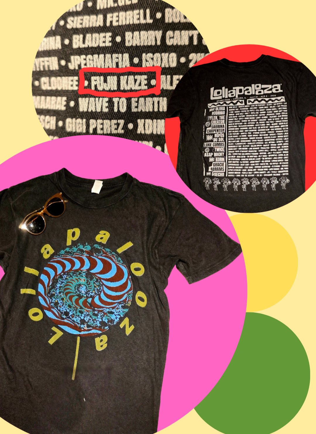 売り切れ必至！ Lollapalooza 2025 Tシャツ 藤井風 TWICE トップス