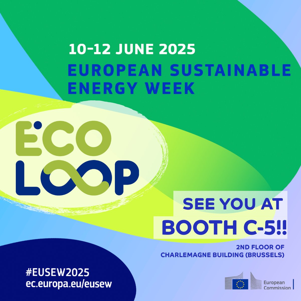 🌍 <a href="/EcoloopEU/">Ecoloop Project</a> project is joining #EUSEW2025 in Brussels, June 10–12!
📍 Find us at Stand C5 in the Networking Village.
🔍 Discover our tools for:
⚡ Biogas &amp; RES integration
🧠 Energy planning
🌱 Soil health &amp; biodiversity
All designed to cut carbon in rural areas! <a href="/euenergyweek/">European Sustainable Energy Week</a>