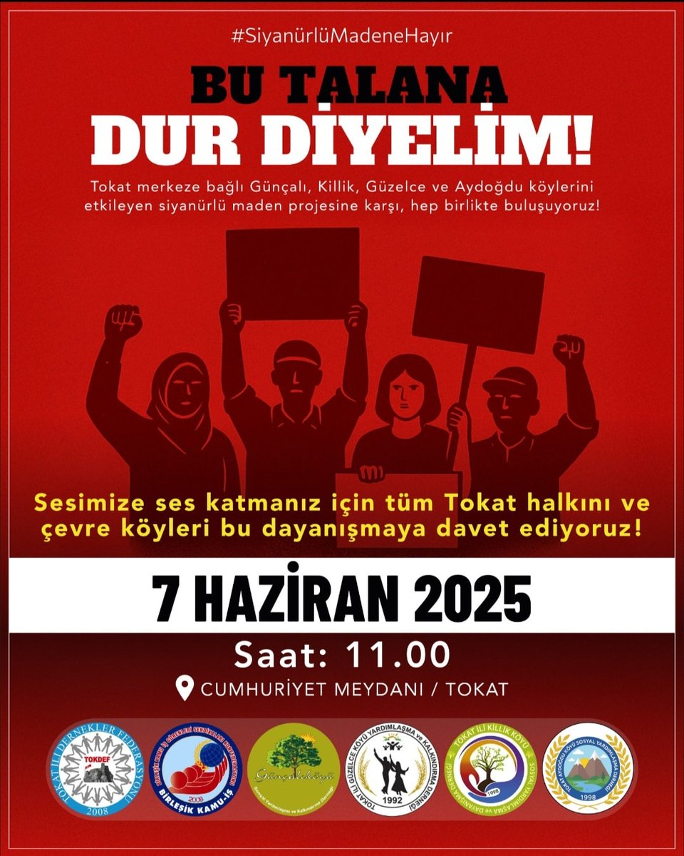 Ülkemizin vazgeçilmez en büyük hazinesi olan ormanlarımızın yaşaması, zehirden, ranttan ve talandan topraklarımızı korumak için yarın saat 11.00'de Tokat Cumhuriyet Meydanı'nda buluşacağız. 

Haydi Tokat, gün BİRLİK günü.