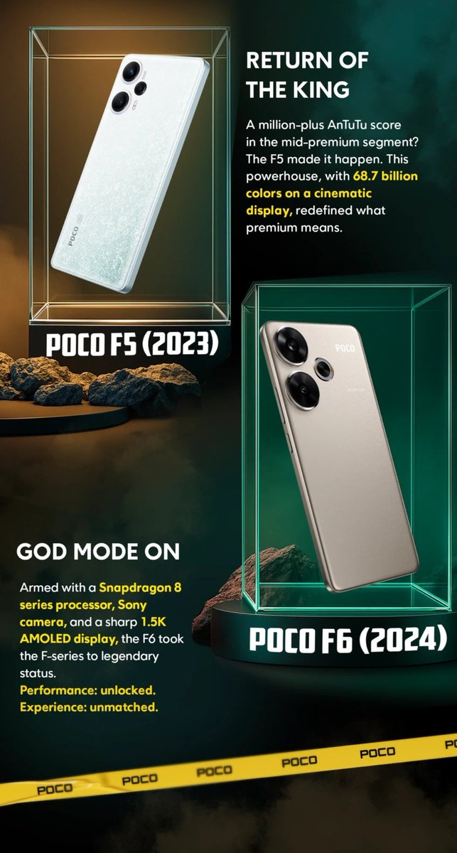 Poco F Series legacy 🤩😍
Which one is your favourite 🤩
Mine is F1
#Poco #POCOF7