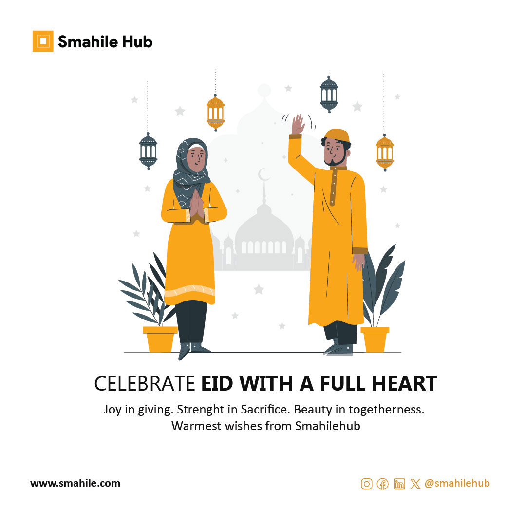 Laugh, love, and share this season…
Happy Eid-el-Kabir from all of us at Smahile Hub.
#EidElKabir
#CelebrateTogether 
#SmahileHub