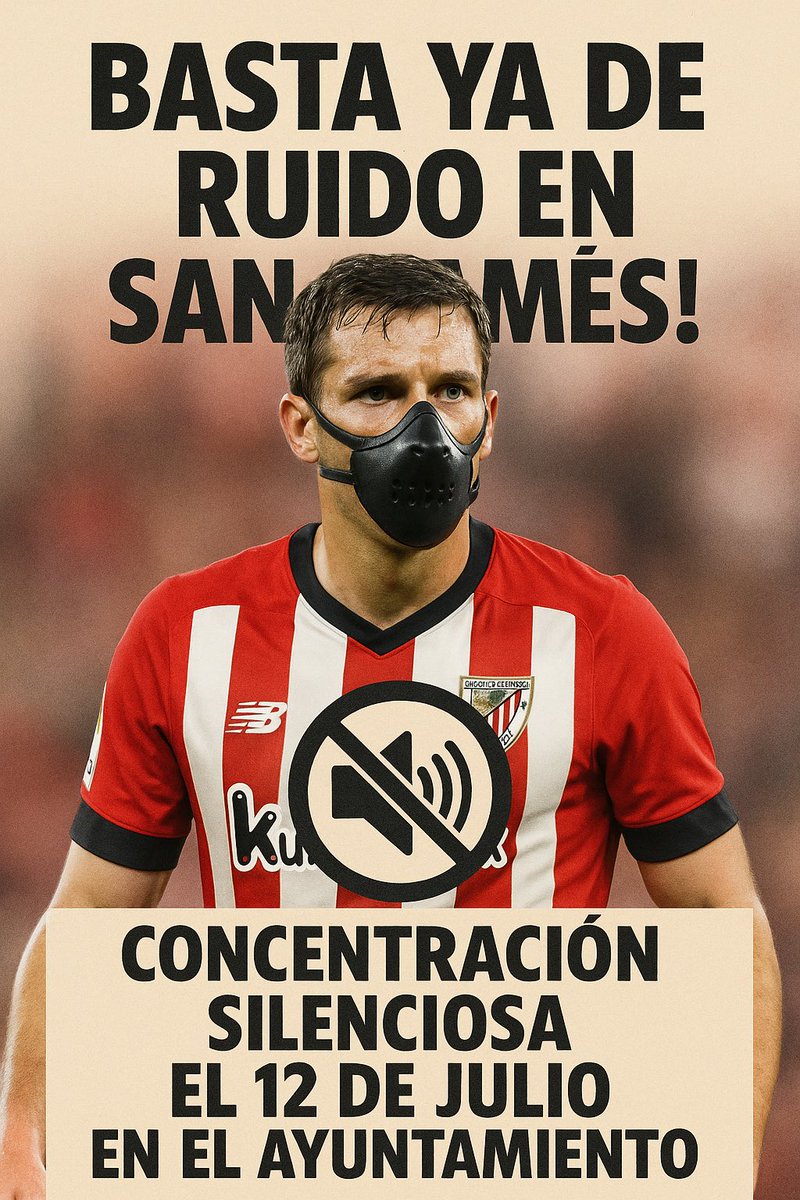 ruidosanmames's tweet photo. 🔇¡BASTA YA DE RUIDO! Hart@s de San Mamés, el gym, el museo y los ultras 😡✋ El 12 de julio a las 19:00 📍Ayuntamiento de Bilbao 🕯️Concentración silenciosa. ¡Queremos paz! 🏡😴 #SanMamésSinRuido #BilbaoEnSilencio https://t.co/0o5hwOeqji