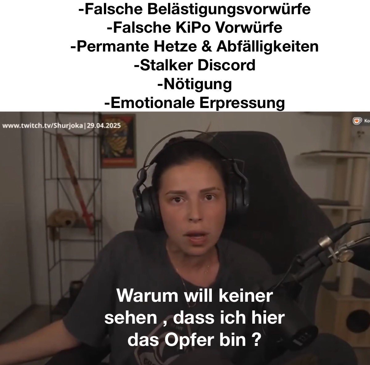 Ne Liste wie ein Strafregister und sich dann wundern, wenn Leute die Opferinszenierung nicht abkaufen…
#Shurjoka