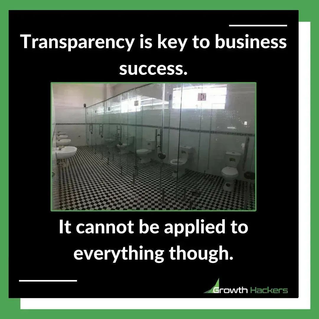 StartGrowthHack's tweet image. Transparency is key to business success.
It cannot be applied to everything though.

buff.ly/IUGtDpU

#Transparency #Business #BusinessAdvice #BusinessTips #Entrepreneurship